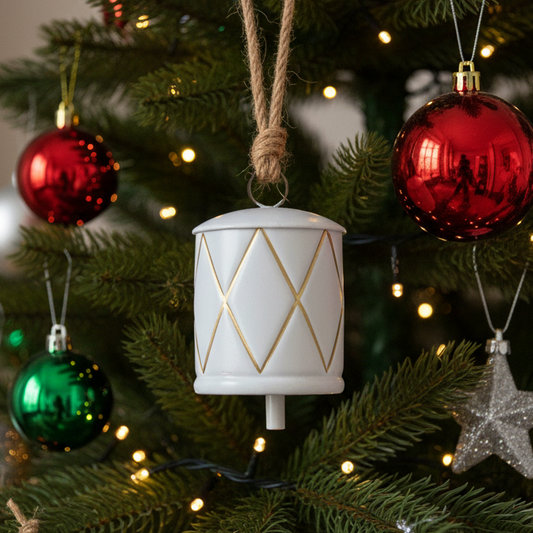 Small White Metal Christmas Bell