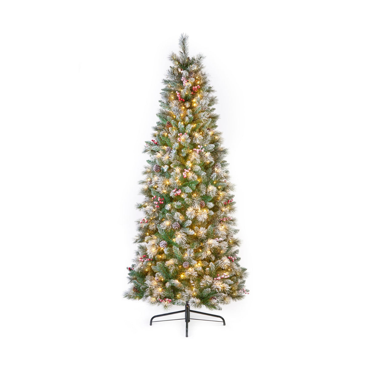 7ft Pre Lit Frosted Calgary Tree with 450 Warm White LEDs