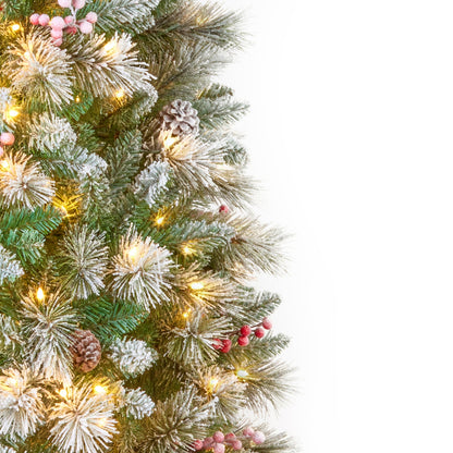 7ft Pre Lit Frosted Calgary Tree with 450 Warm White LEDs