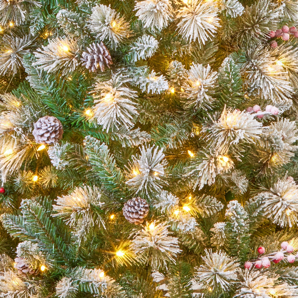7ft Pre Lit Frosted Calgary Tree with 450 Warm White LEDs