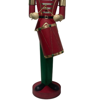 Red & Green Nutcracker Soldier With Drum Commercial Christmas Display Prop
