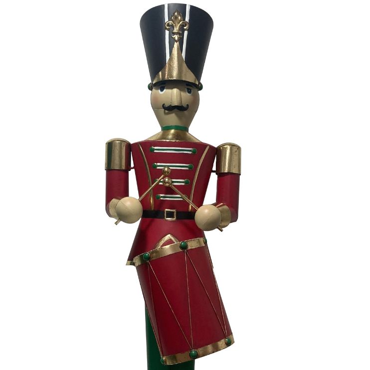 Red & Green Nutcracker Soldier With Drum Commercial Christmas Display Prop