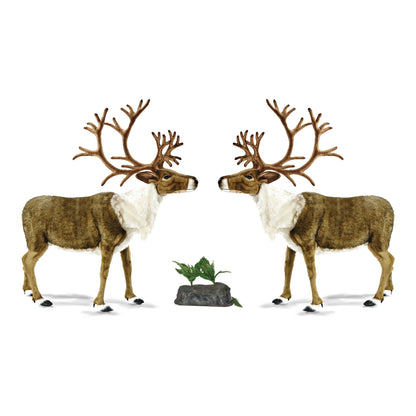 Set of 2 Full Size Animated Talking Duet Singing Nordic Christmas Reindeer