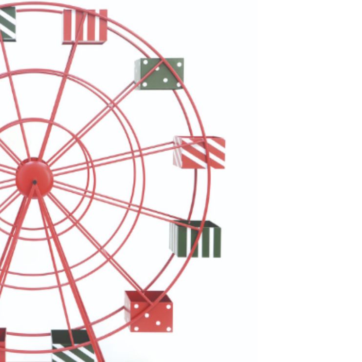 1.7m Festive Ferris Wheel Commercial Christmas Display