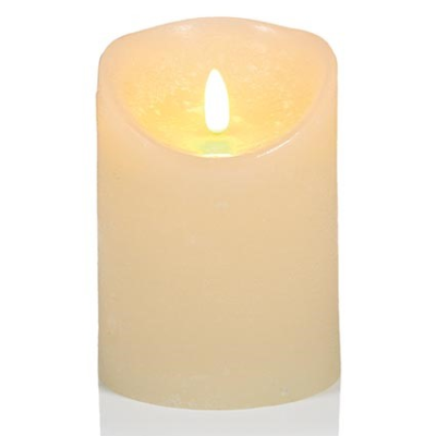 Cream FlickaBright Textured Candle with Timer 13 x 9cm