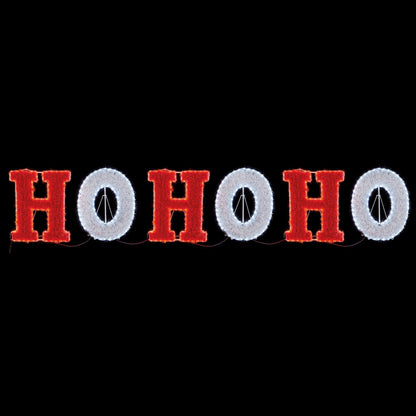 3m Giant HO HO HO Tinsel Motif Outdoor Christmas Sign with 504 LEDs