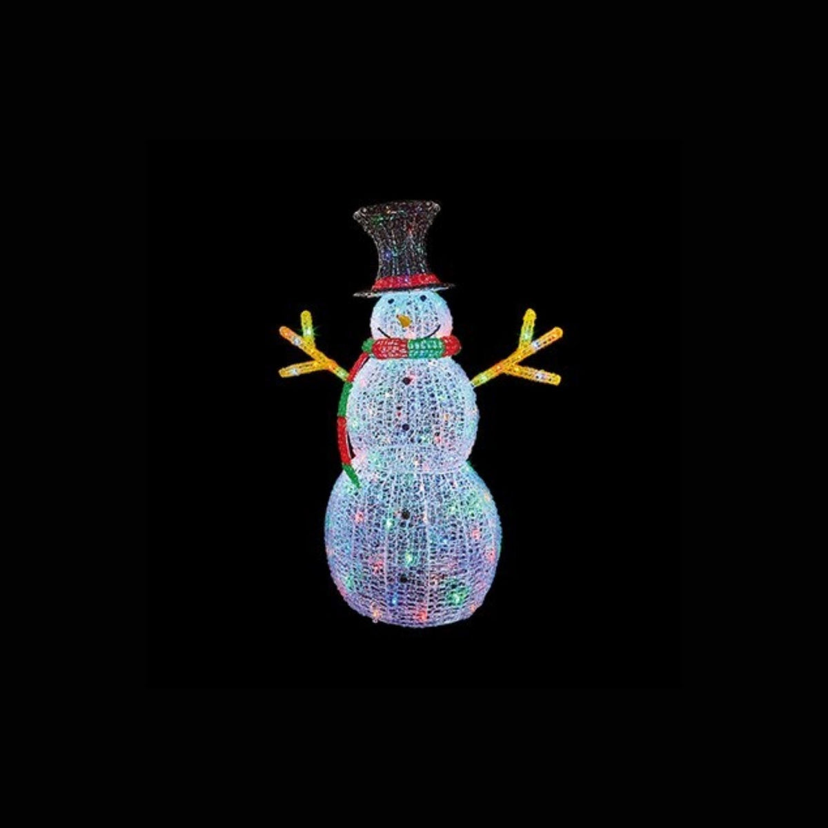1.3m Soft Acrylic Snowman with 160 Multi Coloured LEDs