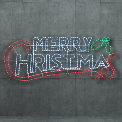 2m Giant Merry Christmas Silhouette Motif Rope Light with 600 LEDs