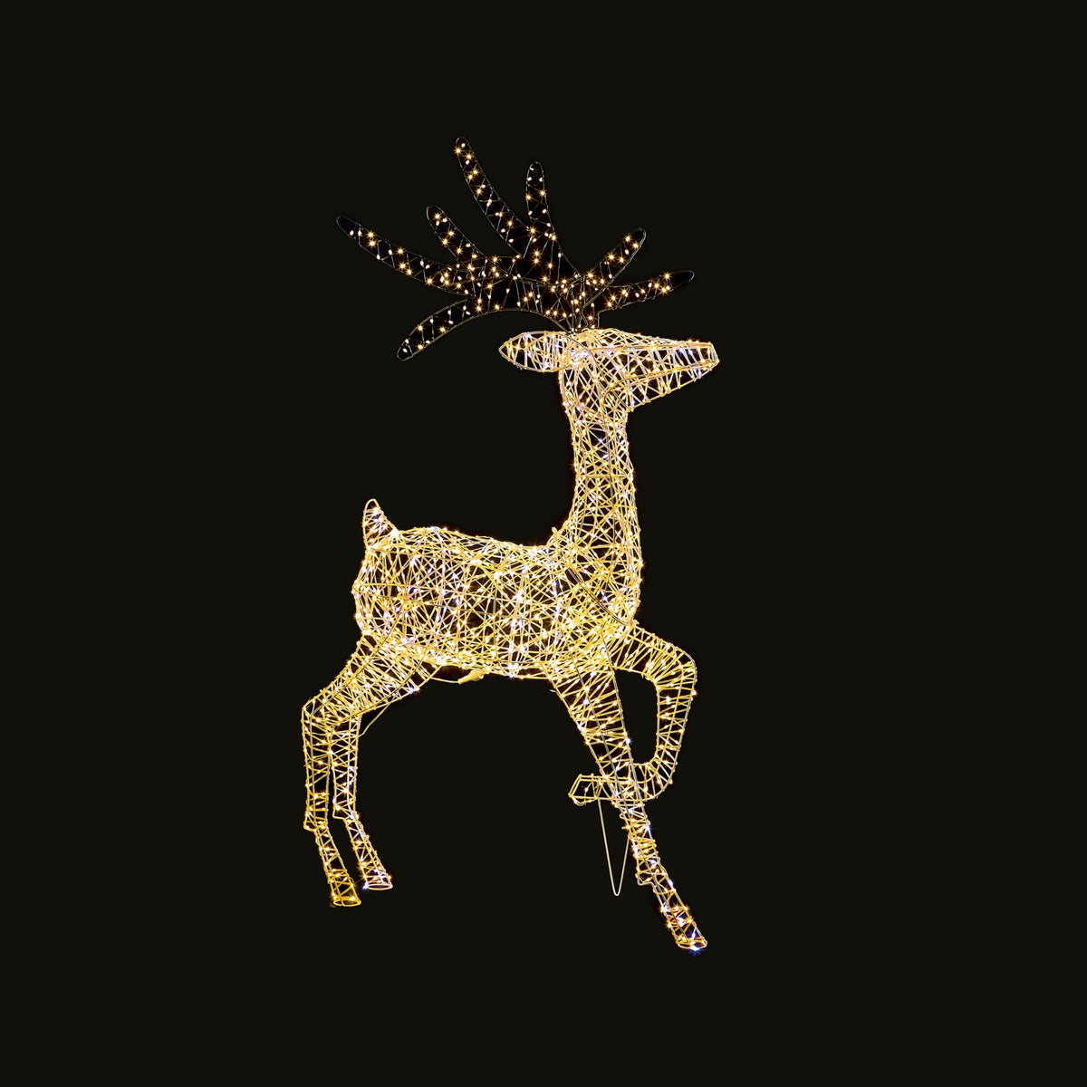1.3m White & Warm White LED Reindeer with 1600 Twinkling FlexiBright LEDs