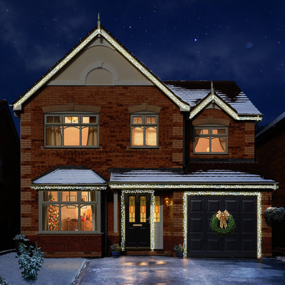 960 White & Warm White Ultrabright Garage Door Cluster Lights Garland