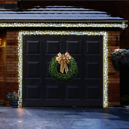 960 White & Warm White Ultrabright Garage Door Cluster Lights Garland
