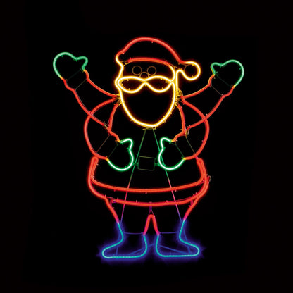65cm Neon Santa Greeting and Waving