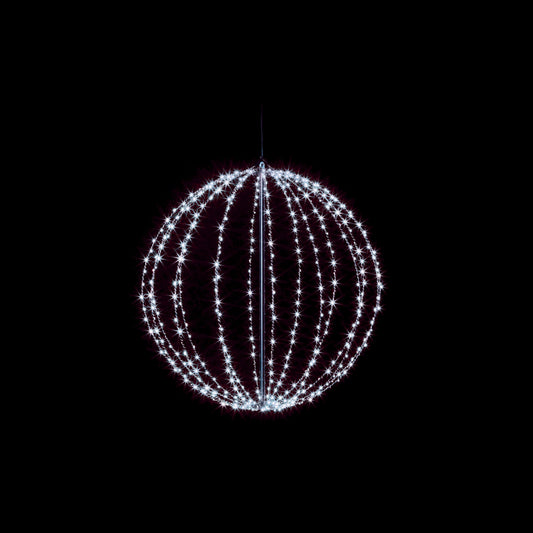 50cm White LED Metal Frame Sphere with 320 Multi Action White LEDs