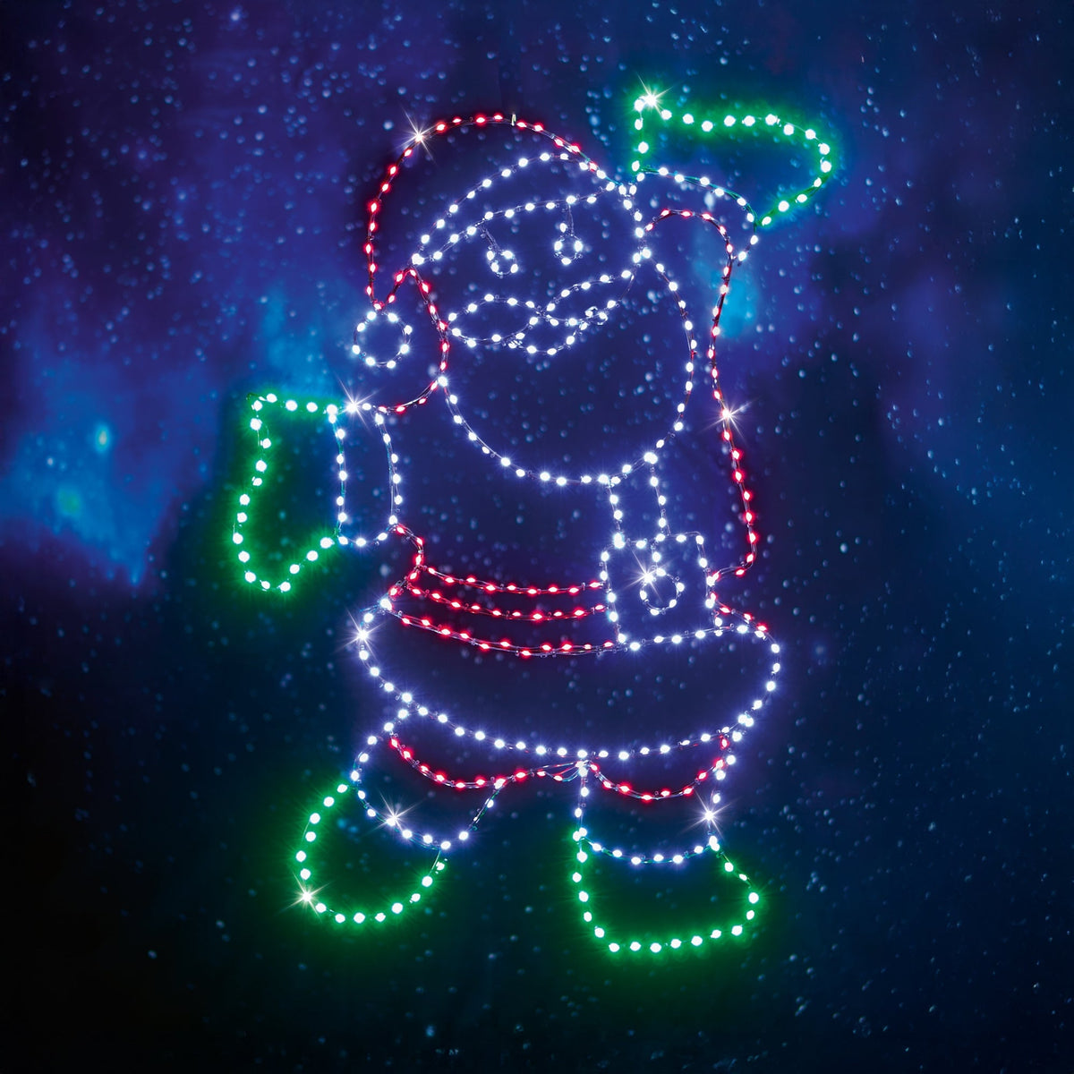 1m Twinkling FlexiBrights Santa with 405 Multi Coloured LEDs