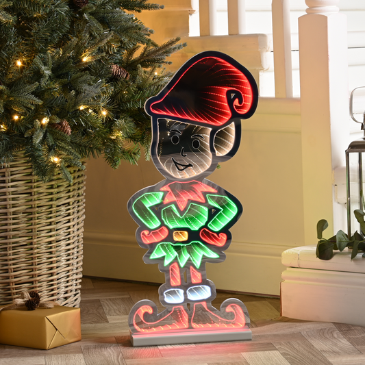 60cm Standing Elf Christmas Infinity Light