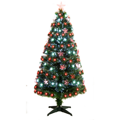 4ft Green Fibre Optic Christmas Tree with Red and White LEDs