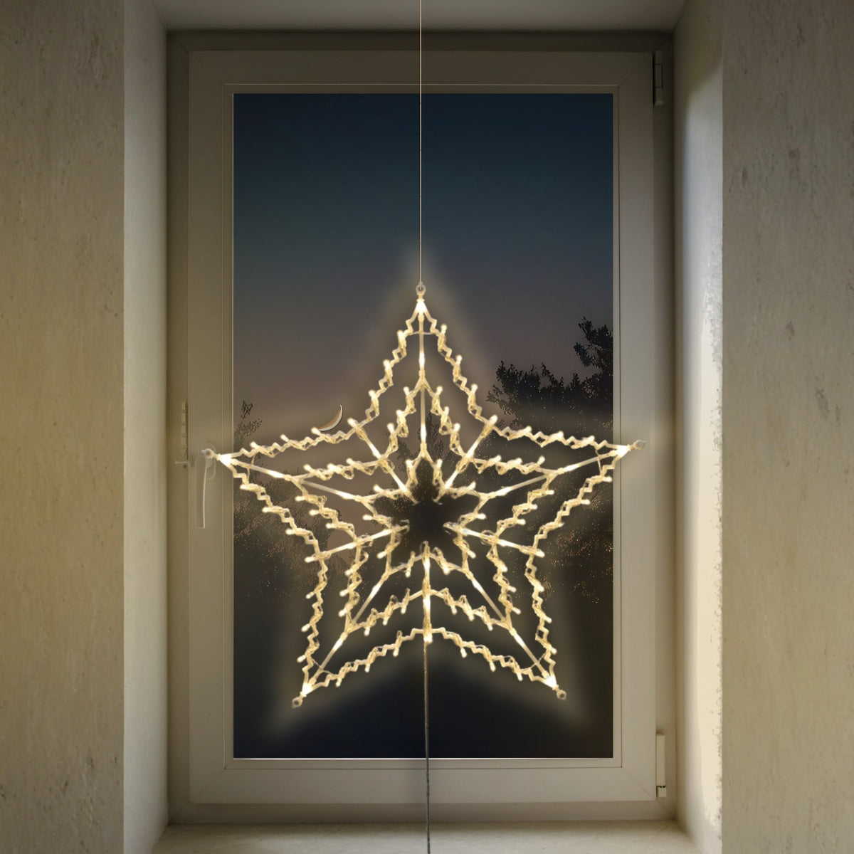 Christmas Star Window Light with 100 Warm White LEDs