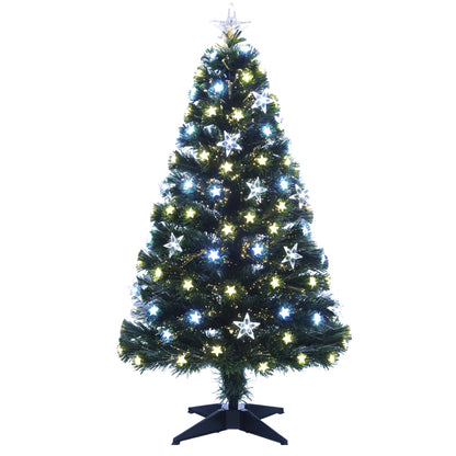 90cm White and Warm White LED Fibre Optic Stars Christmas Tree