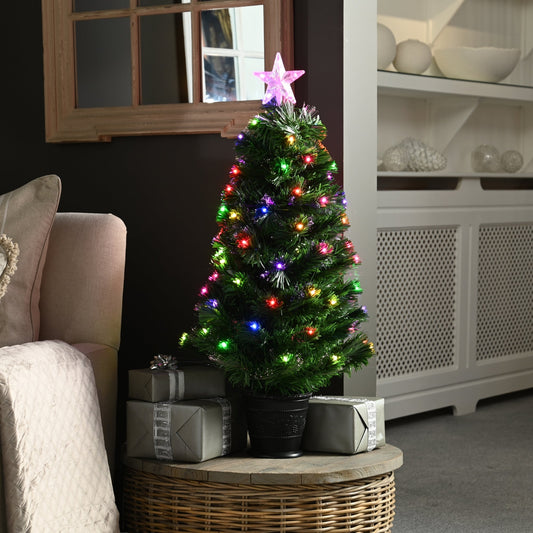 4ft Colour Changing Twinkle Fibre Optic Christmas Tree