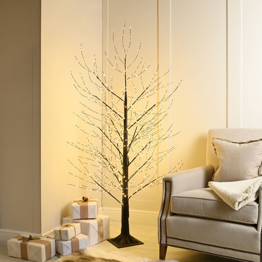 5ft Black Microdot Christmas Tree with 900 Static Warm White LEDs