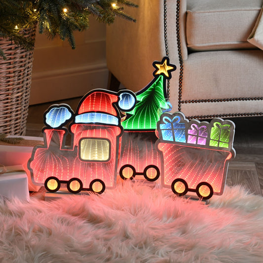 70cm Train with Tree and Presents Magical Christmas Infinity Light