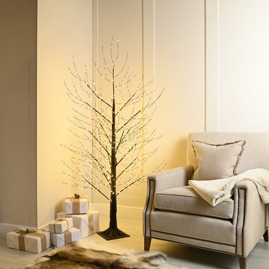 4ft Twinkling Black Microdot Christmas Tree with 500 Warm White Dewdrop LEDs
