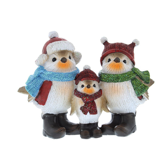 15cm Set of Three Cosy Robin Family Christmas Display Ornament