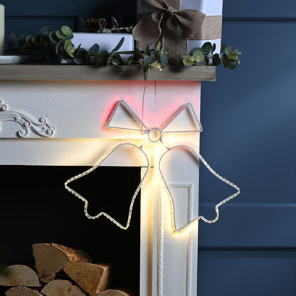 43cm x 32cm Hanging Double Bells Christmas Silhouette Light