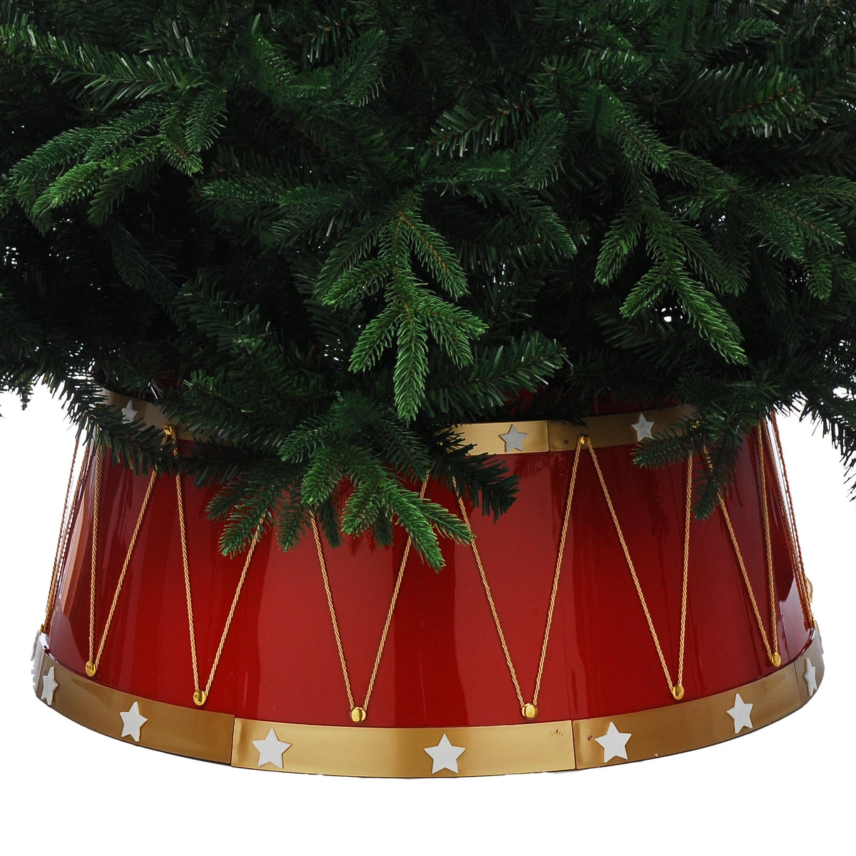 Red and Gold Drum Style Christmas Tree Skirt