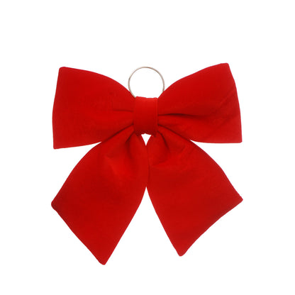 Red Velvet Christmas Bow Decoration 34cm