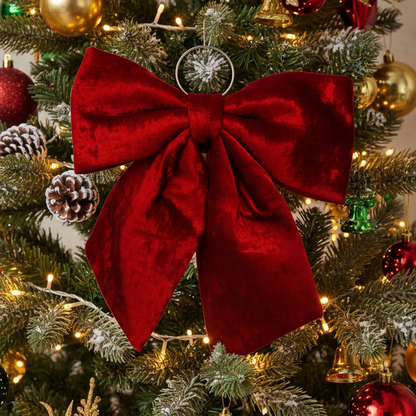 Burgundy Velvet Christmas Bow Decoration 60cm