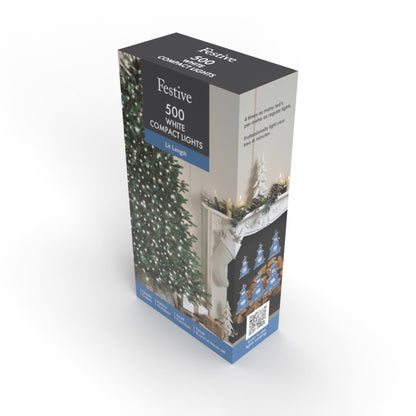 Set of 500 Compact White Christmas Lights