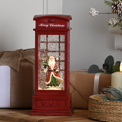 Santa Scene Telephone Box Christmas Water Lantern