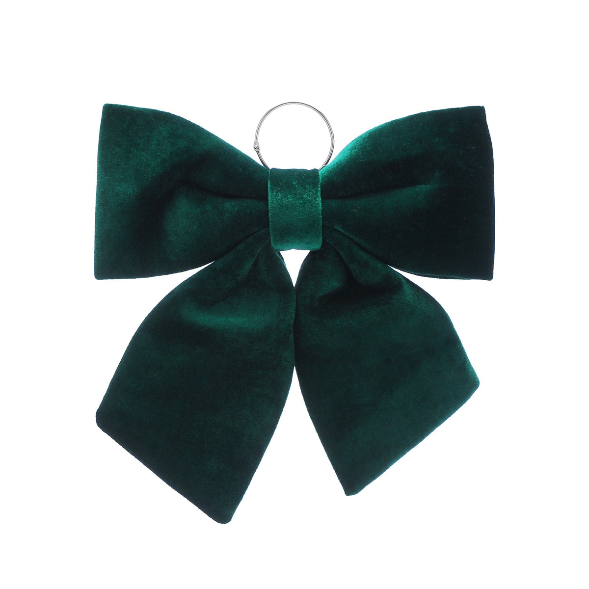 Dark Green Velvet Christmas Bow Decoration 34cm