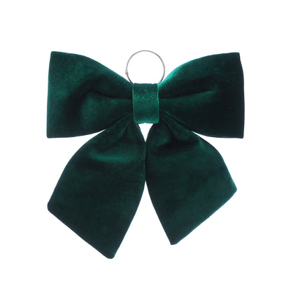 Dark Green Velvet Christmas Bow Decoration 34cm