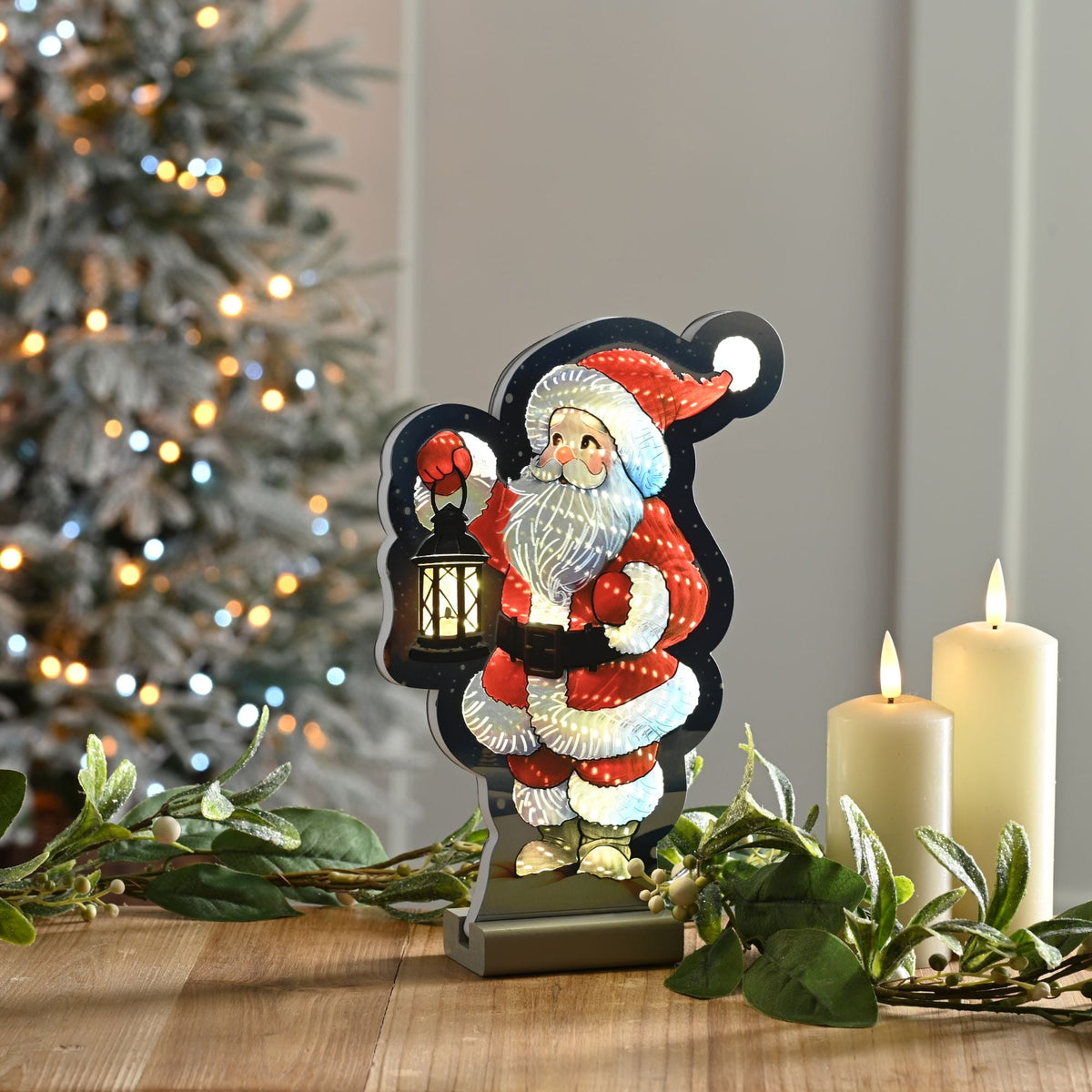 24cm Cute Santa with Lantern USB Christmas Infinity Light