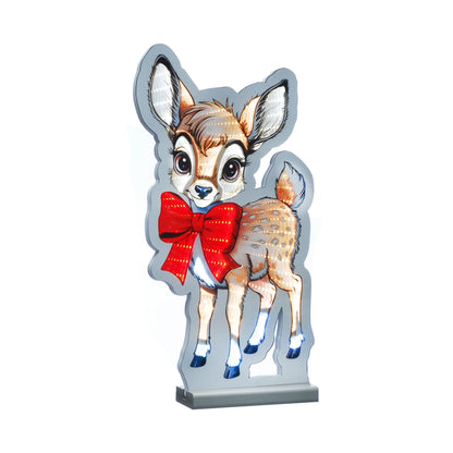 40cm Reindeer with Red Bow Christmas Infinity Light