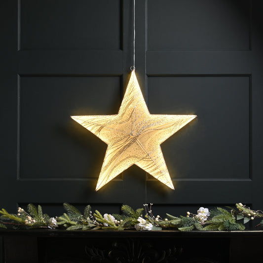 58cm Neon Flex Angel Glow Christmas Hanging Star with 248 Warm White LEDs