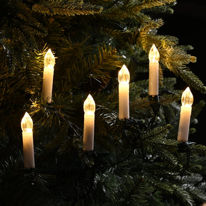 Set of 20 Clip on Christmas LED Candles with Magic Wand