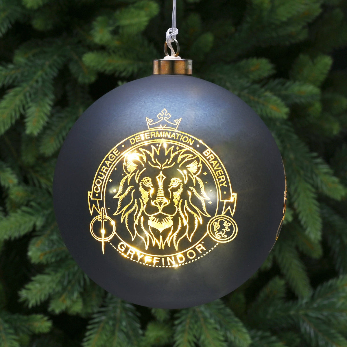 15cm Harry Potter Gryffindor LED Lit Christmas Bauble Battery Operated