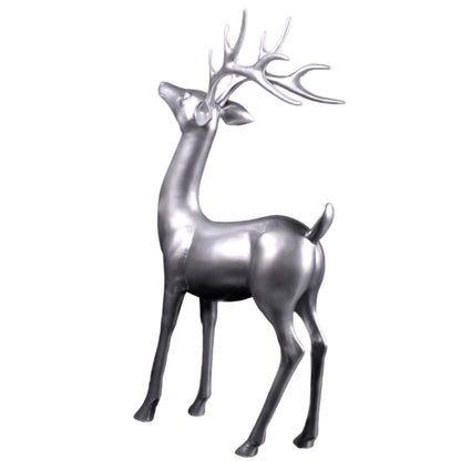 1.7m Standing Reindeer with Matte Metallic Silver Finish