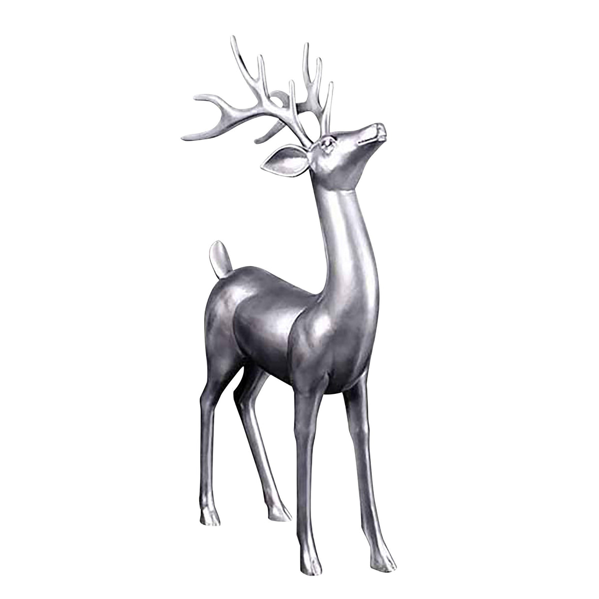 1.7m Standing Reindeer with Matte Metallic Silver Finish