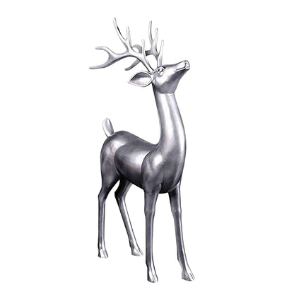 1.7m Standing Reindeer with Matte Metallic Silver Finish
