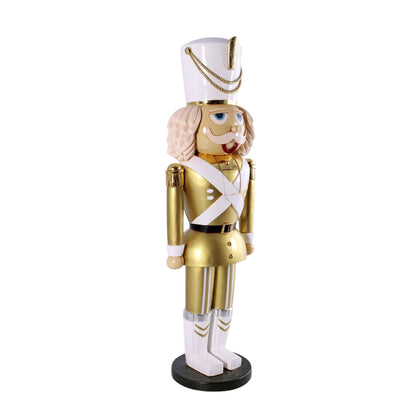 6ft Gold and White Nutcracker Soldier Commercial Christmas Display Prop