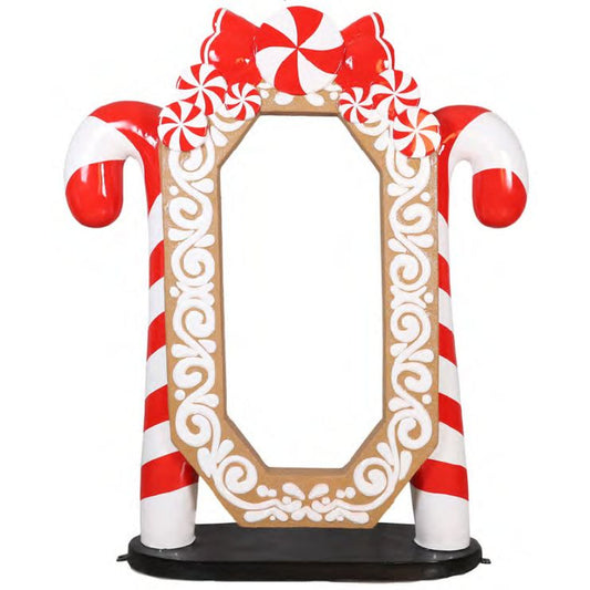 1.8m Peppermint Candy Cane Photo Frame Commercial Christmas Display Prop