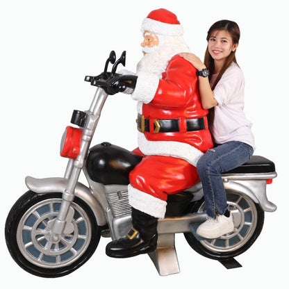 1.5m Santa On Motorbike Commercial Christmas Display Prop