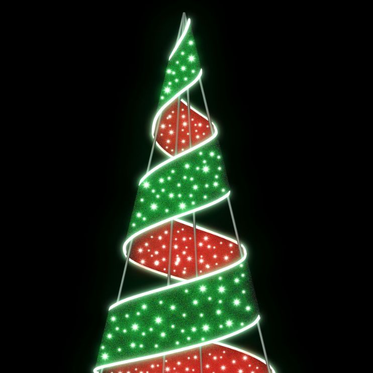 1.8m Red & Green 3D Spiral Tree Commercial Christmas Display