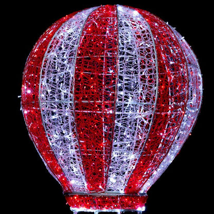 1.6m Candy Cane Stripe Hot Air Balloon Commercial Christmas Lighting Display