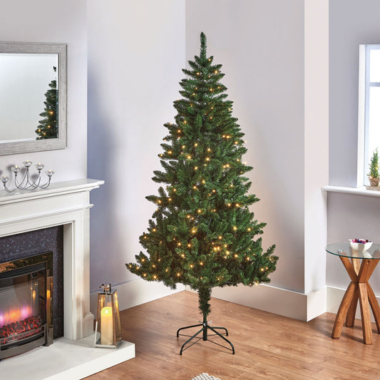 6ft Pre Lit Douglas Fir Artificial Christmas Tree with 180 Warm White LEDs