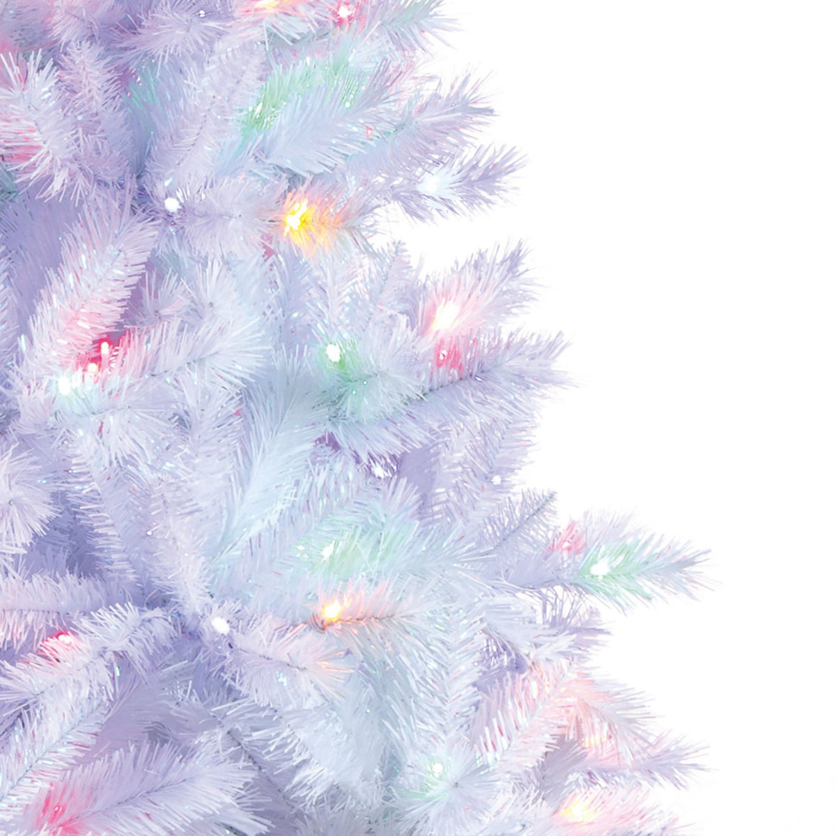 7ft White Spruce Christmas Tree with 400 Multi Coloured LEDs